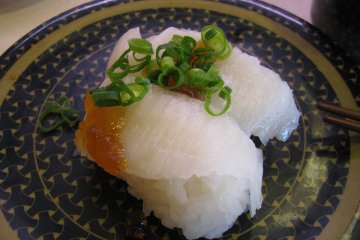 Famous sushi with raw fish