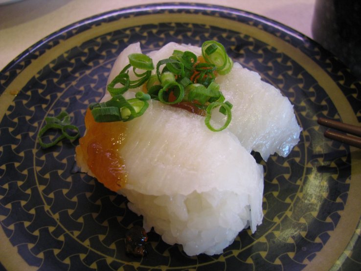 Famous sushi with raw fish
