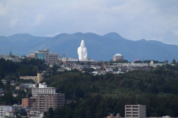 Sendai Daikannon towers over the city
