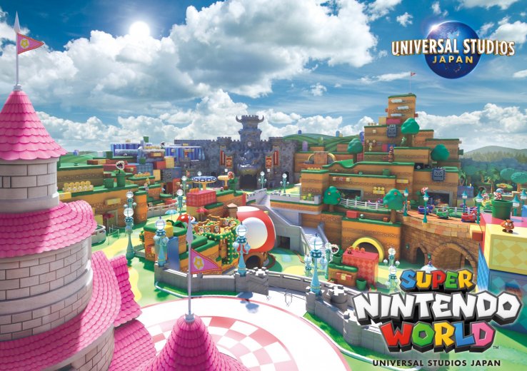 Concept art of the multi-level Super Nintendo World