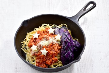 Pasta with meat sauce & eggplant Milky Way Wishes
