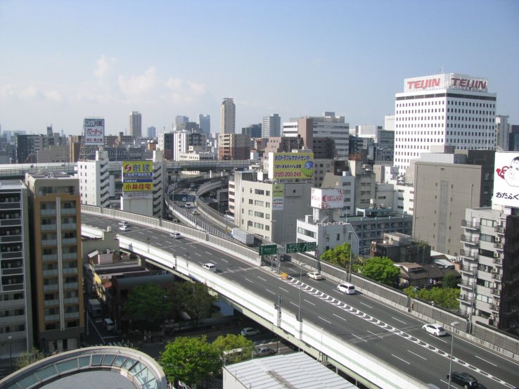 The view of Osaka from the hotel
