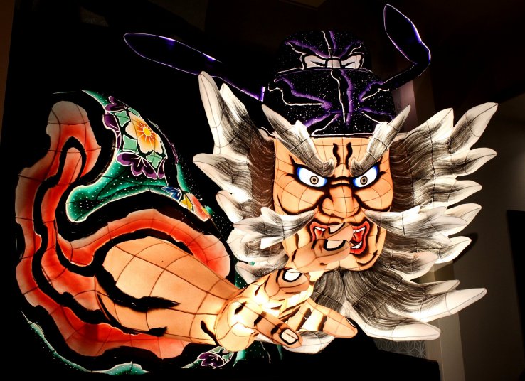 Giant illuminated figures of the Nebuta Matsuri