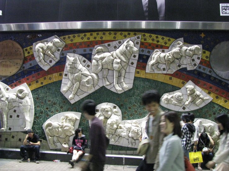 Hachiko wall in Shibuya