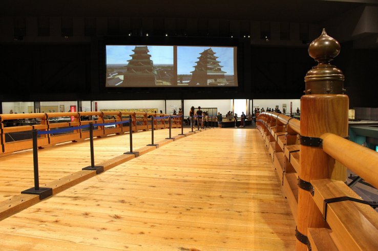 The copy of an old wooden bridge from the Edo period