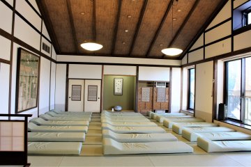 Visitors can take a nap in the tatami-mat "spring" room