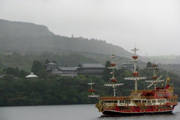 Lake Ashinoko on a misty day