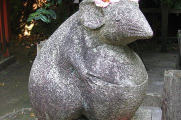 Stone sculpture of nezumi (rat) in Kyoto