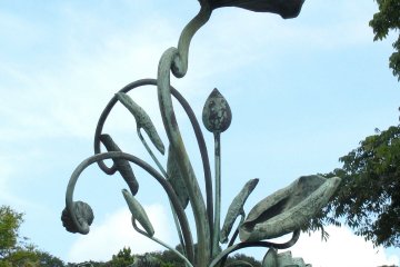 Bronze lotus near Kamakura Daibutsu