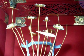 Water lilies made from metal in Nikko