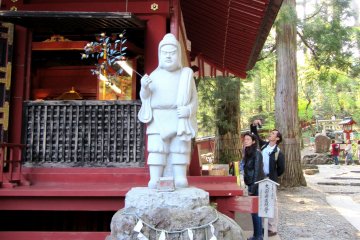 A human image is quite rare to find at a Shinto shrine. This was found in Nikko.