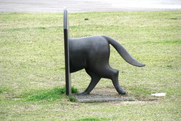 Part of a composition of dogs' sculptures