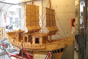 Wooden model of an old ship