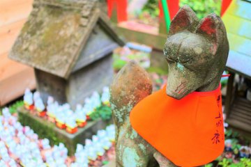 Inari figures in the precinct