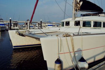 The boat is a high class catamaran which sits 12 people.
