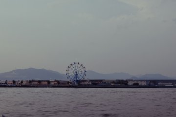 On our way to Miyajima we saw the retro American-style outlet mall and its large ferris wheel.