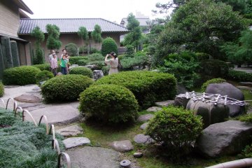 Some guests enjoying the garden