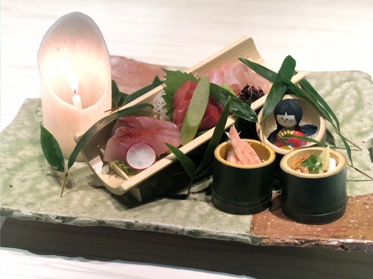 Appetiser & Sashimi with Bamboo