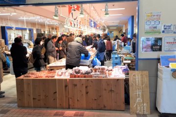 Fishmongers galore inside