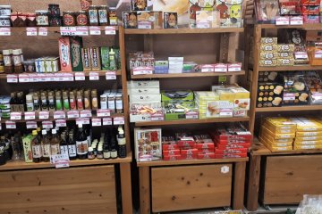 Shelves of local products