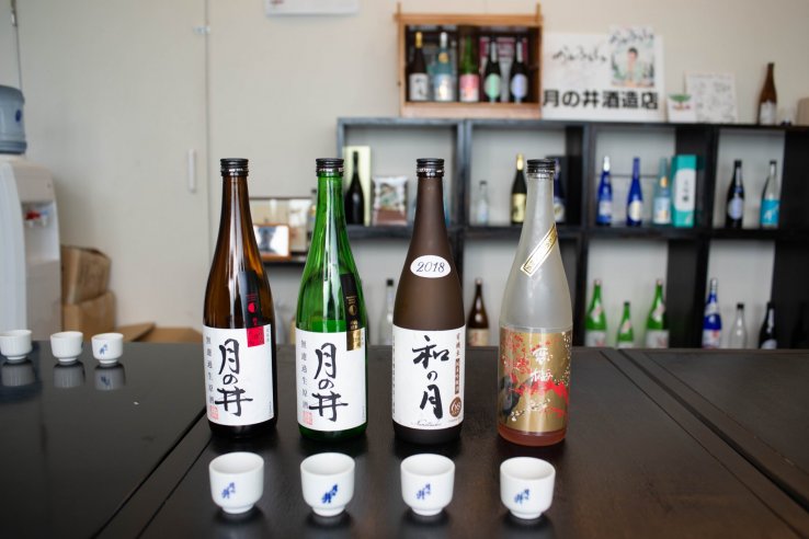 Sake tasting at Tsukinoi Shuzoten
