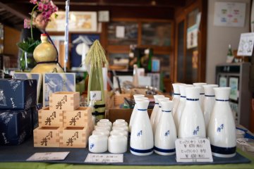 Merchandise in the Tsukinoi Shuzoten shop