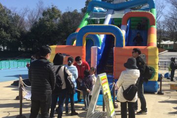 Bouncy castles are a hit with smaller kids.