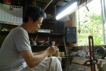 A potter at work.