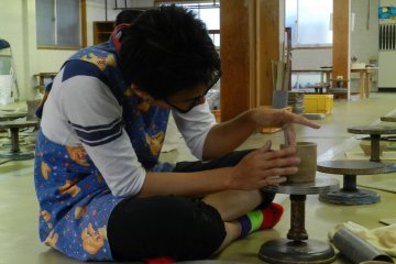 Making cups.