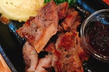New Zealand lamb with washabi mashed potato and the house special ume sauce