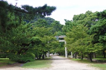 The Torii (gate) of  Shizukiyama Shrine