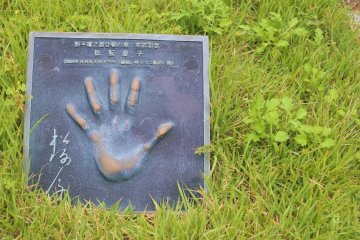 A handprint by a famous actress