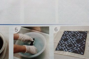 Salah satu pola shibori yang saya coba