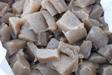 Konnyaku has a jiggly, jelly like texture, and is commonly used to make things like noodles