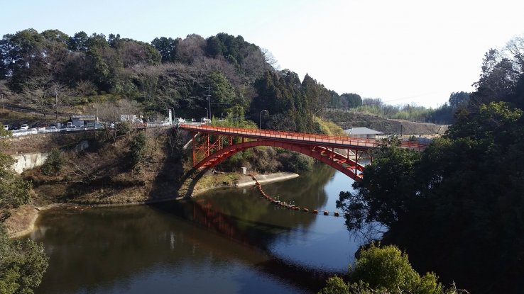Bridge leading to Shigisan temple complex