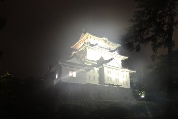 The magnificent Odawara castle sparkling at night