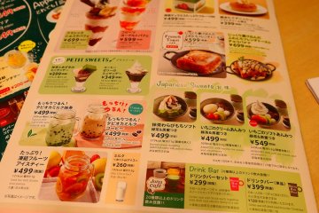 Part of the menu at Jonathan's