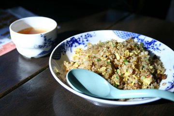 Fried rice and soup at Bamiyan
