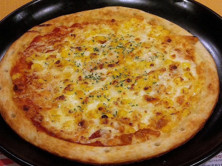 Western...with a twist. Corn and mayo pizza at Gusto