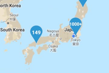 Tempat isi ulang di seluruh Jepang (dikelompokkan agar lebih jelas)