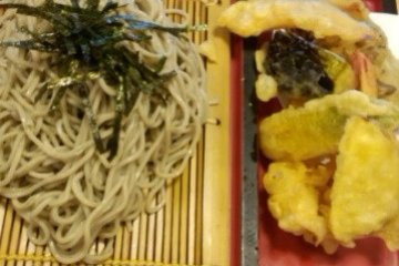 Hand made soba with super-crispy tempura