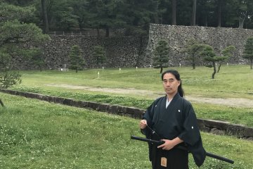 Outside Matsue Castle
