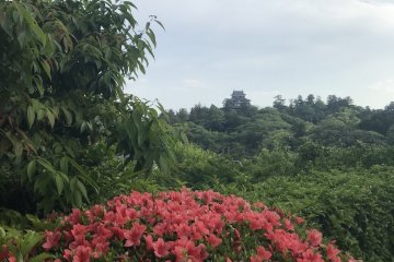 A view of Matsue Castle on the skyline