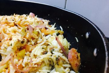 Vegetarian biryani rice dish