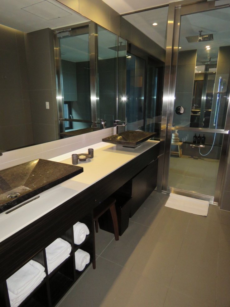 Incredible villa bathroom with inside onsen
