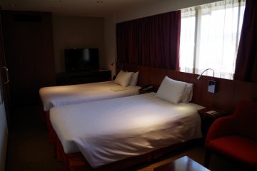 Newly renovated twin room at Kyoto Royal Hotel and Spa in Central Kyoto