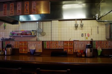 Kitchen behind the bar