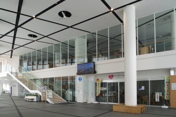 Inside the station building