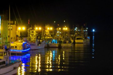 Fishing boats docked for the night