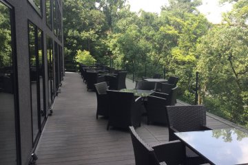 Outdoor seating perfect for hosting parties